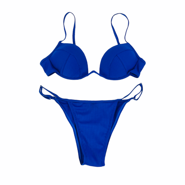 Blue Deluxe V Shape Bikini Set - Empty Whole Swimwear