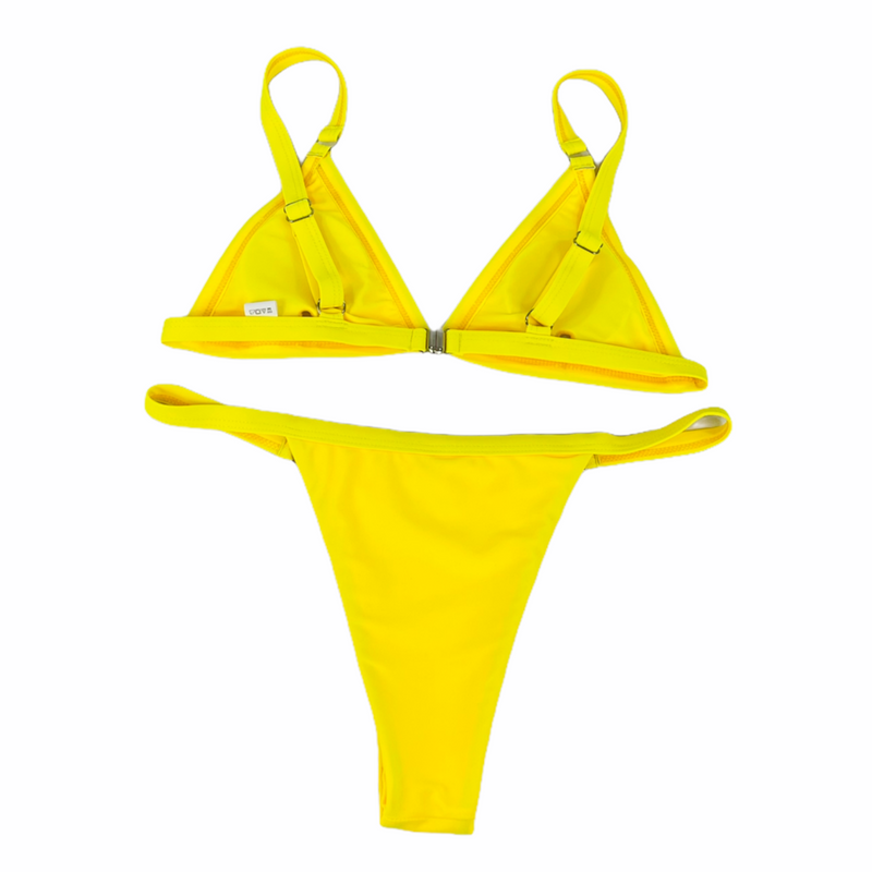 Yellow V-Ring Bikini Set - Empty Whole Swimwear