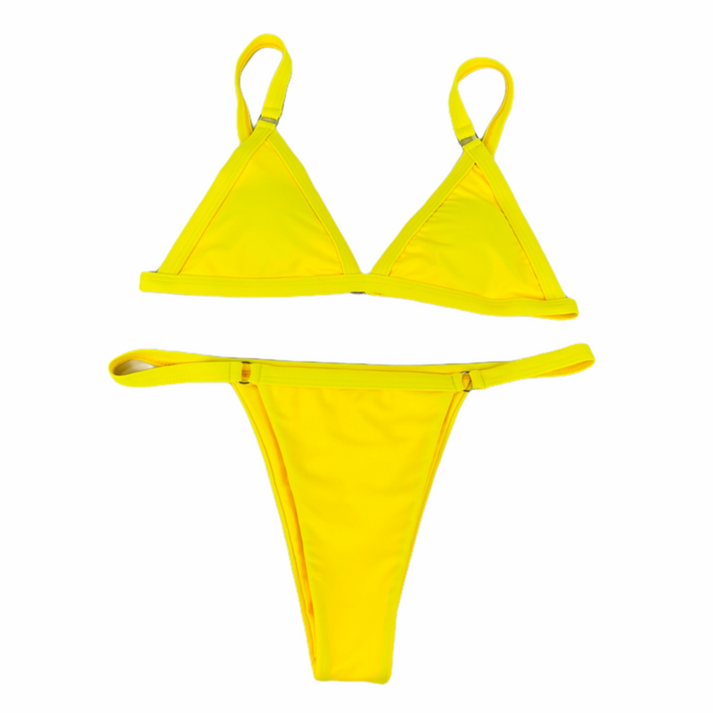 Yellow V-Ring Bikini Set - Empty Whole Swimwear