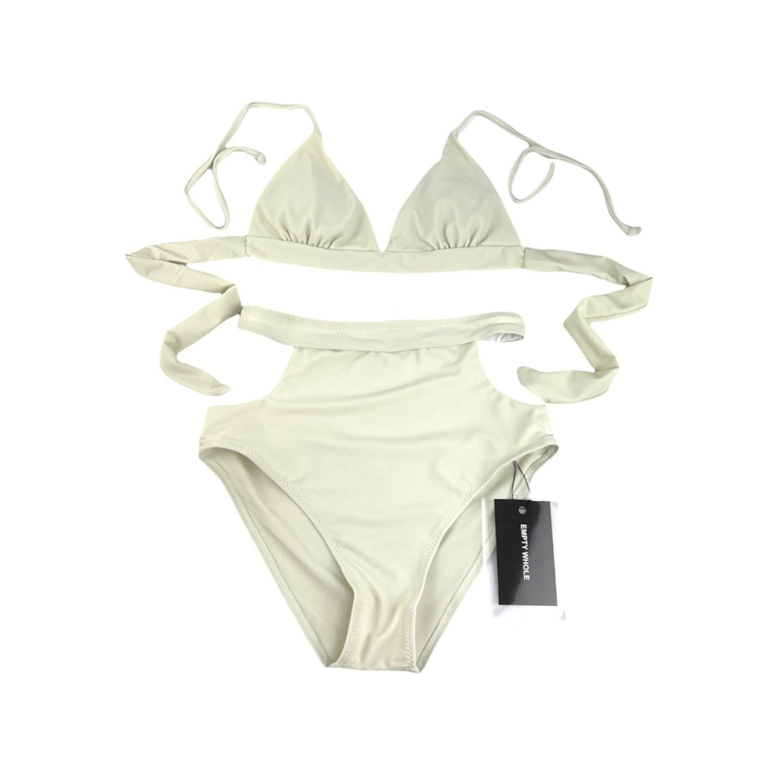 White Waist Wrap Swim Set - Empty Whole Swimwear