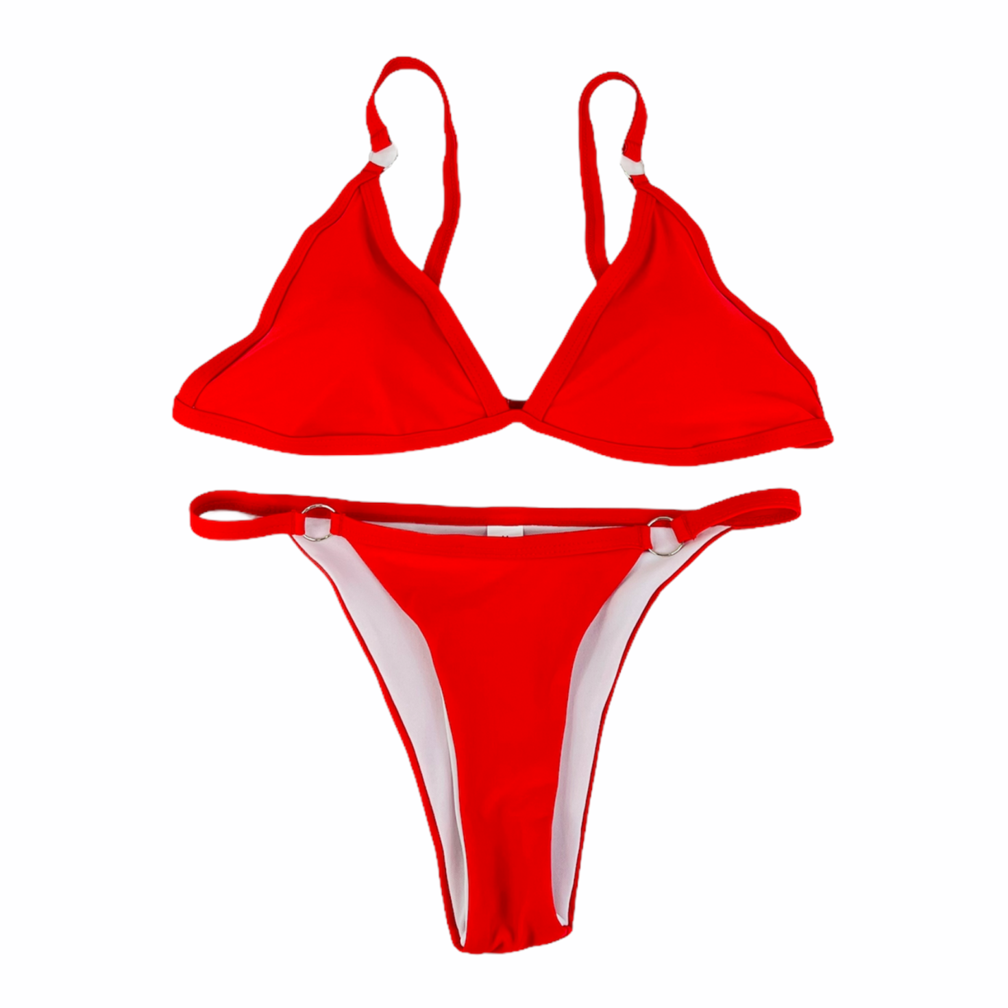 Red V-Ring Bikini Set - Empty Whole Swimwear