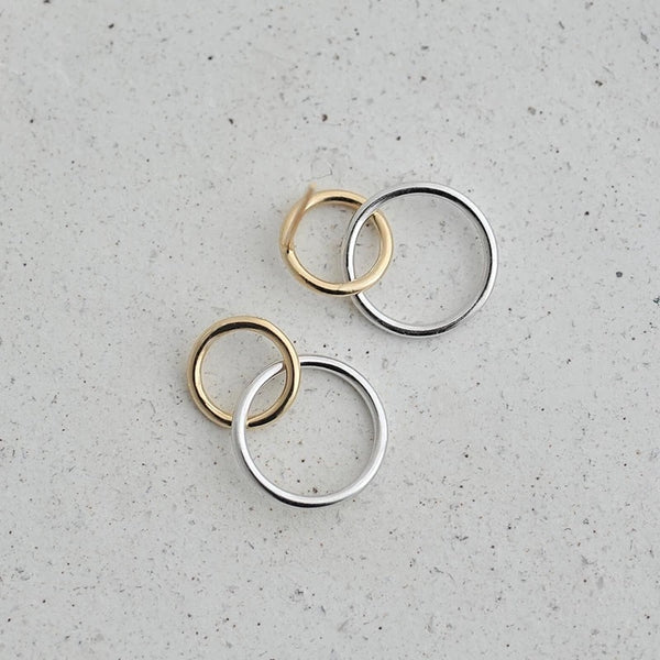 Contrast Double Circle Earring Empty Whole Jewelry