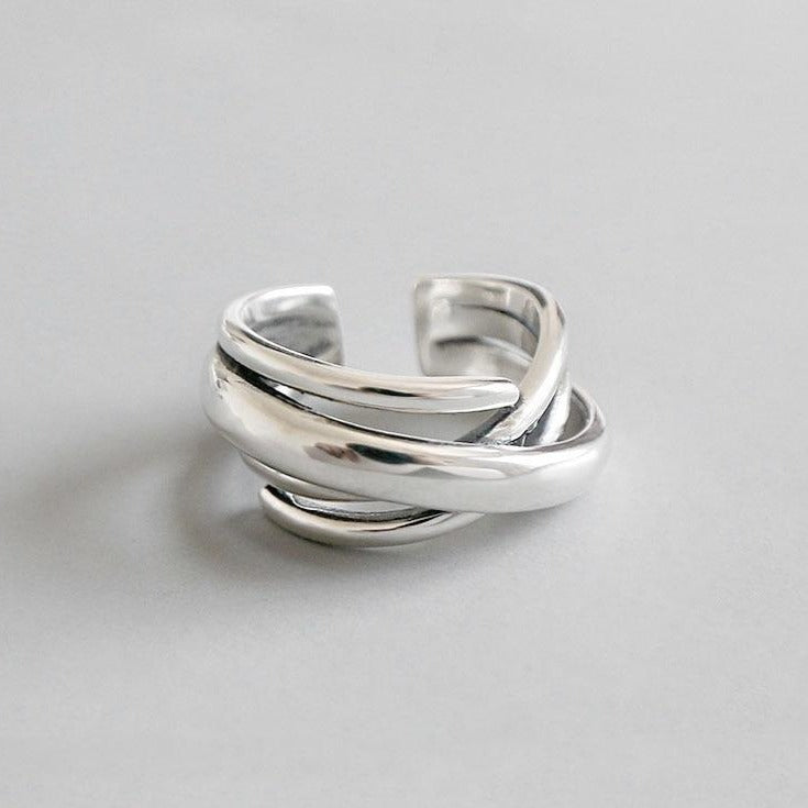 Geometric Bohemian Ring Silver Empty Whole Jewelry 