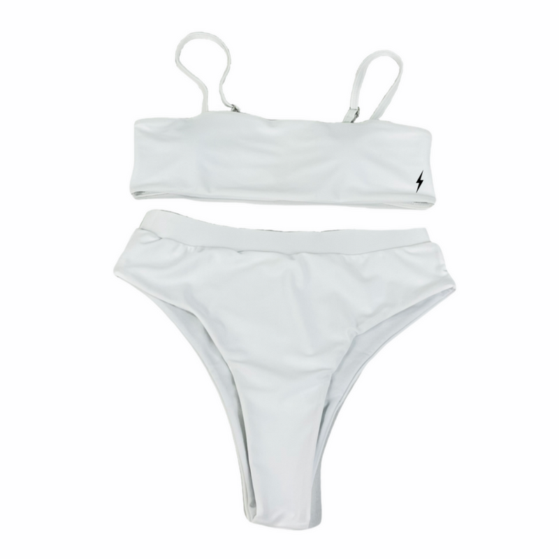 White Spaghetti Strip Bikini Set - Empty Whole Swimwear