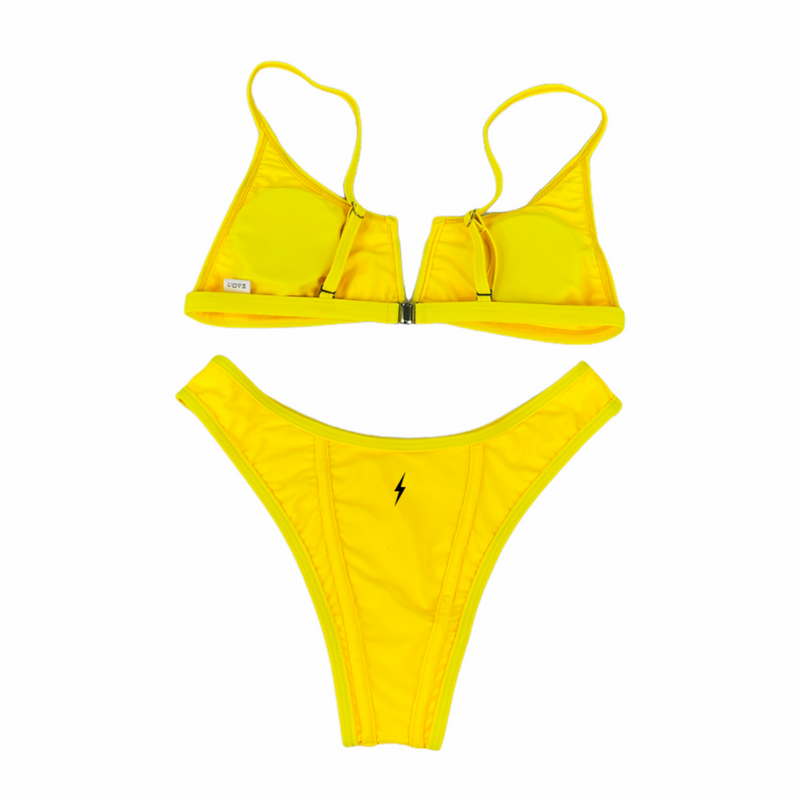 Yellow V-Cut Bikini Set - Empty Whole Swimwear
